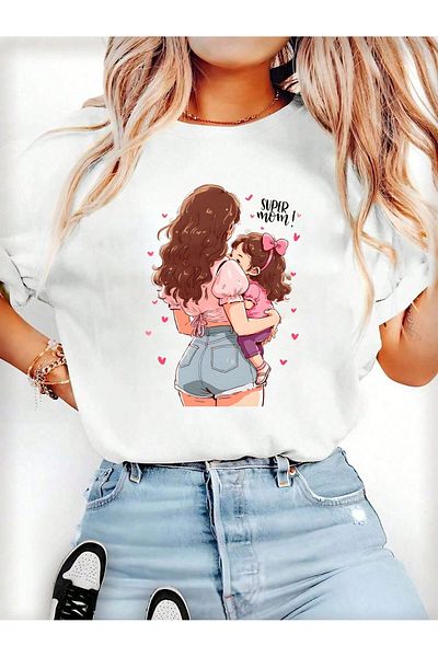 macklin Super Mom Printed Mother Daughter T-Shirt (Single Product, Can Be Combined, Prices Are Separate)