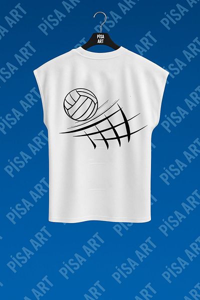 Pisa Art Αμάνικο μπλουζάκι από 100% βαμβάκι για προπόνηση και καθημερινή Unisex εθνικής ομάδας βόλεϊ (προσαρμοσμένη εκτύπωση)