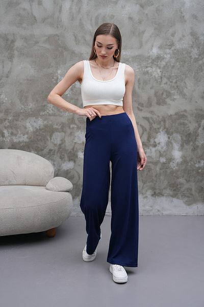 HR Collection Modal Fabric Elastic Waist Palazzo Women's Trousers
