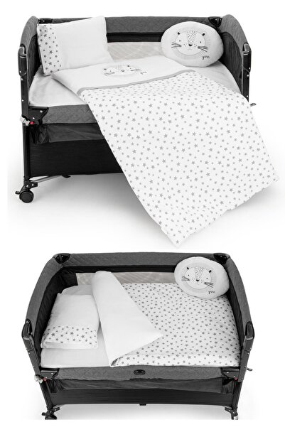 Wellgro Park Yatak Uyku Seti, Bebek Beşik Uyku Seti - 6 Parça, Gri
