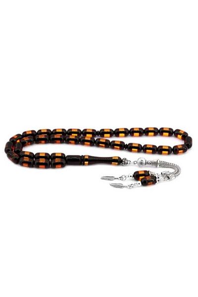 Midyat Gümüş Dünyası Powder Press Amber Prayer Beads - Comfortable Cut