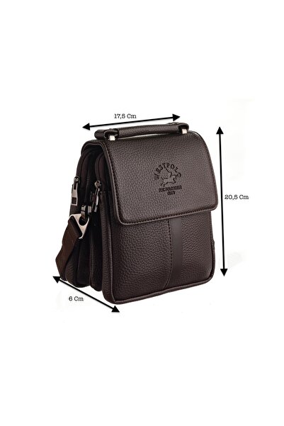 Westpolo Çok Bölmeli El Ve Omuz Askılı Vegan Deri Mıknatıslı Erkek Çantası (K...
