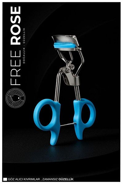 Free Rose Blue Professional Silver Eyelash Curler