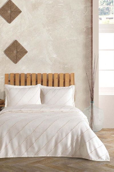 Elart Karya Bedspread Double (240X250 cm) Cream