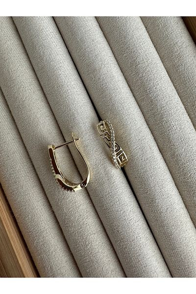 ringbox Gold Stone Motif Earrings