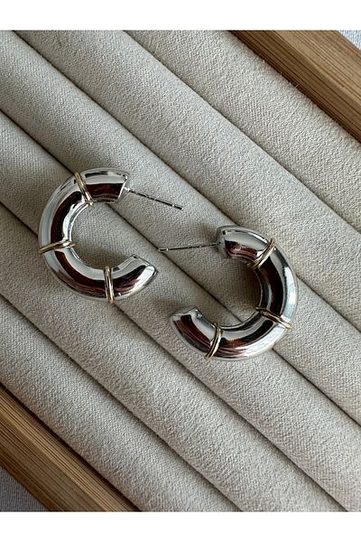 ringbox مزدوجة اللون العلامة التجارية نموذج هوب القرط