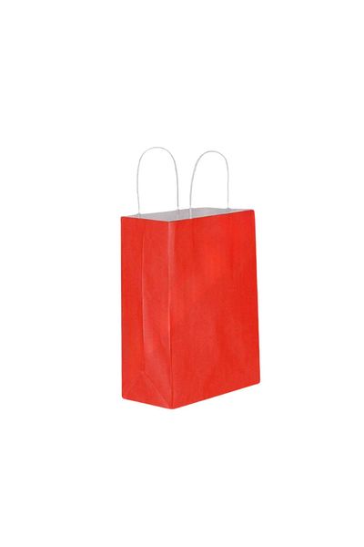 BAKOM AMBALAJ 5 Pieces Red Cardboard Bag 18 X 8 X 24 cm |   Gift and Shopping Bag