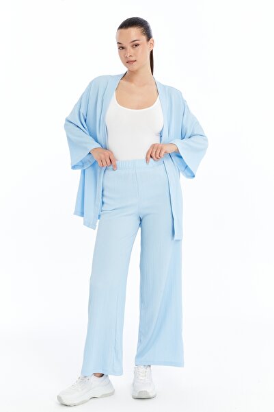 Maison La Femme طقم بنطلون كيمونو نسائي ملفوف