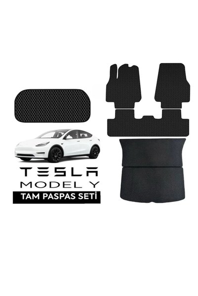 COLONY Tesla Model Y Full Premium Eva Oto Paspas Seti & Ön ve Arka Bagaj &Met...