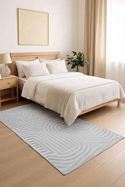 KARAR HALI 80X150 ÖLÇÜSÜNDE MODERN BOHEM DESENLİ GRİ RENKLİ AKRİLİK YOLLUK