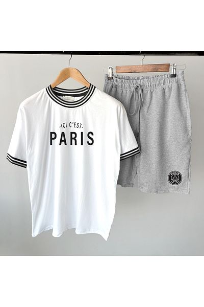 viperkombin Σετ μπλουζάκι και σορτς Ribbed Paris 2 τεμαχίων