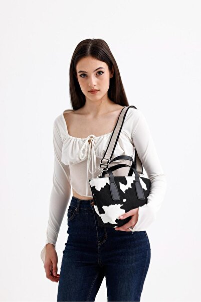 MODA Besti Cow Print Uzun Askılı Çapraz Çanta