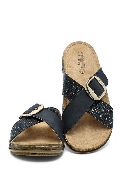 Kifidis Sib213628 Kifidis-Natura Women's Buckle Anatomical Leather Slippers 36-41