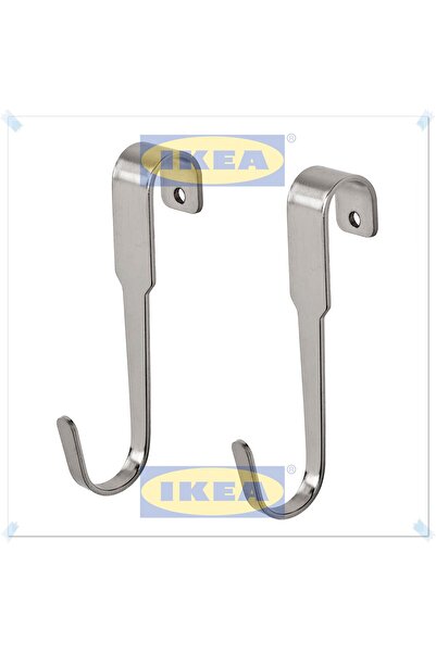 IKEA Hultarp Gümüş Renk Çelik Kanca, Ray Kancası, Ray Askısı, 11 cm, 2'li Set