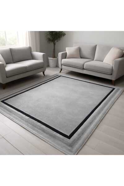 KARAR HALI 4 M2 EBATLARINDA SAÇAKLI GRİ RENK KLASİK MAKİNE HALISI