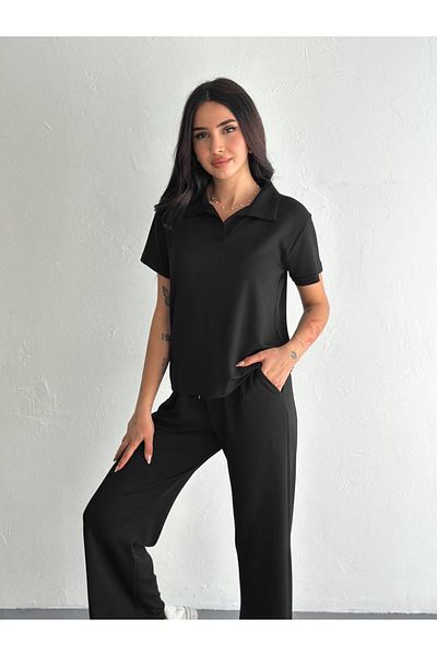 HR Collection Modal Polo Neck Women's Bottom Top Set
