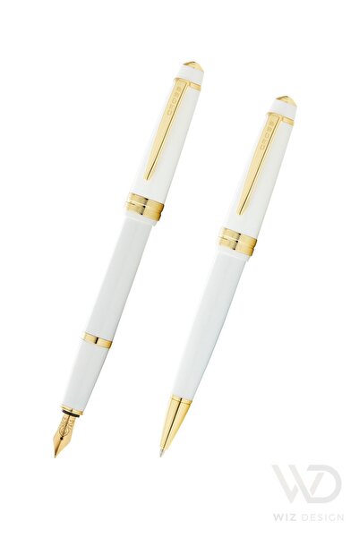 Cross Bailey Light Filling Pen Ballpoint Pen White Gold Set Special Gift Boxed