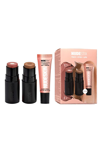NUDESTIX مجموعة أحمر الخدود وأحمر الشفاه روز تان