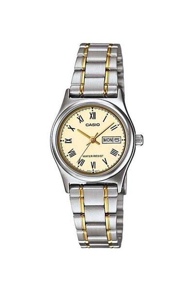 Casio Stainless Steel Watch LTP-V006SG-9BUDF, 25mm - Silver/Gold for Women