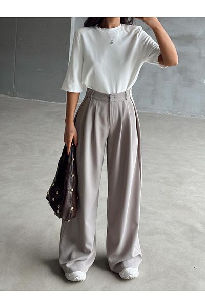 mydukkan.co Side Fold Button Detail Palazzo