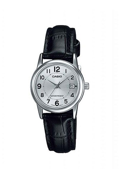 Casio Quartz Watch with Leather Band Model LTP-V002L-7BUDF - 31 mm - Black for Men
