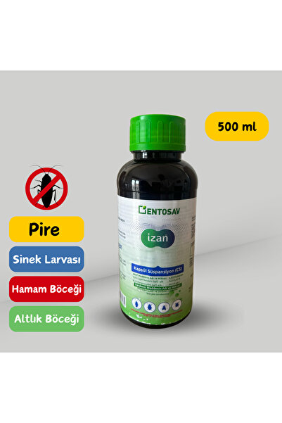 ENTOSAV İZAN Pire, Kene, Sinek Larvası ve Hamamböceği Konsantre İlacı 500 mL