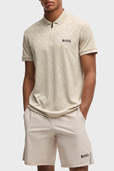 BOSS Logolu Slim Fit Yarım Fermuarlı Polo Yaka T Shirt Erkek POLO YAKA T SHİR...