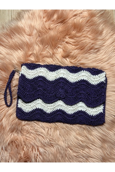 örgü Örgü Çanta, Yazlık Omuz Çantası, Rengarenk Kare Motifli Çanta, Tığ İşi Ç...