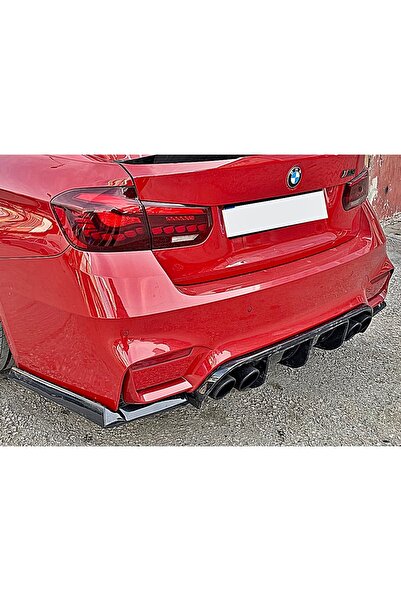ANKARA BODYKİT BMW 3 SERİ F80 M3 ARKA TAMPON DİFÜZÖR V FLAP 3 PARÇA - PLASTİK...