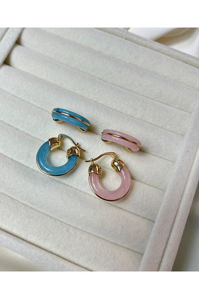 Orvix Accessories حلق نسائي أزرق غير مشوه، أقراط صيفية، أقراط فستان سهرة، أقراط عتيقة، أقراط هدية
