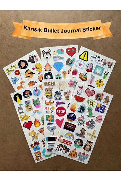 hdsticker 144Pcs Mixed Themed Sticker Set - Bullet Journal, Agenda, Notebook, Laptop Sticker