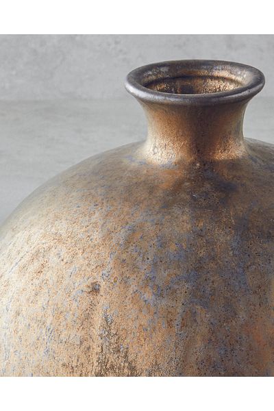 English Home Κεραμικό Βάζο Tresa 23 cm Μπρονζέ