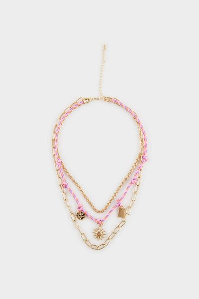 DeFacto Women's 3-Piece Pink Necklace F1111Axns
