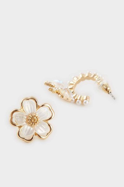 DeFacto Women's 2-Piece Floral Earrings F0726Axns