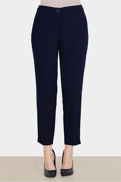 Alvina PANTALON CREPE CU DETALIU FÂȘI ARGENTIU 70380