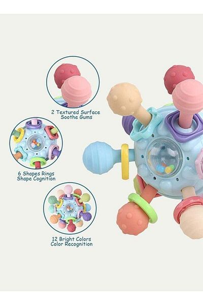 Yelajoy Baby Teether Toys, Safe and Non-toxic, Prevent Babies from Swallow by Mistake, Suitable for Newborns