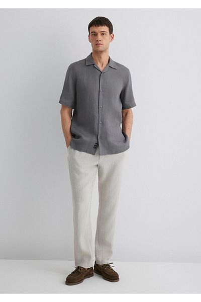 Mavi Gray Linen Trousers 0010358-70080