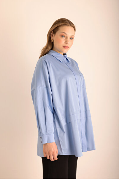 Aker Omuz Bantları İşleme Detaylı Cotton Tunik