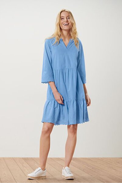 Tchibo Women Embroidered Mini Dress, Blue