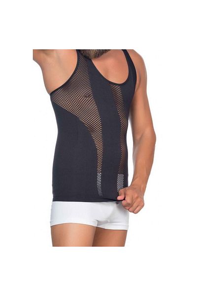 Narnuga Mi̇raxx Black Mi Emay E1009 Mesh Men's Corset Undershirt