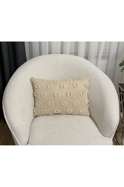 LILYUM Home Bohemian Punch Patterned Brown Decorative Throw Pillow Cover 35X50 cm