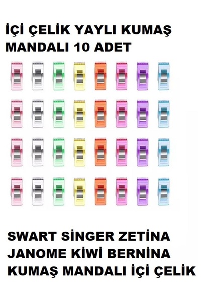 Swart Singer Pfaff Zetina Janome Brother Moonstar içi çelik 10 adet kumaş man...