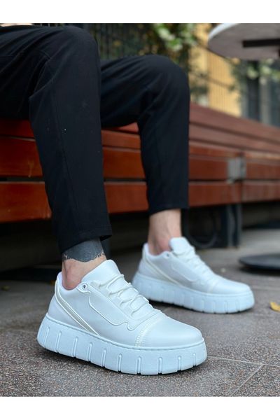 BOA BA0666 BOA Pantofi casual pentru bărbați cu talpă înaltă albă