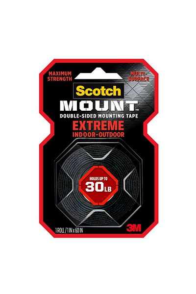 Scotch Mount Extreme Strong Tape 1 in x 60 in roll (25.4mm x 1.52m), 1 roll/pack Holds 13.6kg