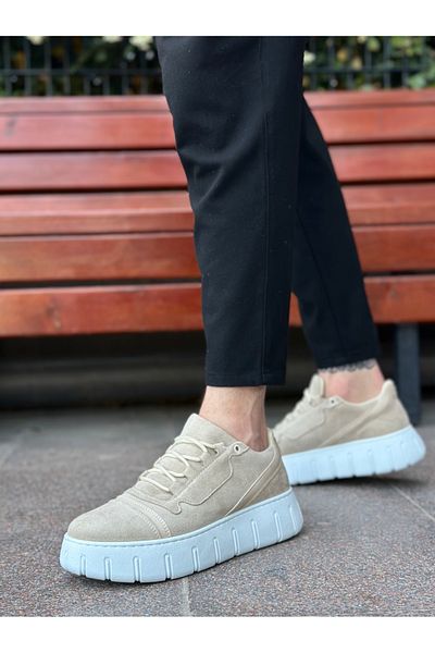 BOA BA0666 Ανδρικά παπούτσια casual BOA Cream ψηλή σόλα