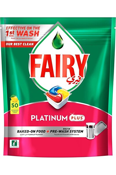 Fairy 1 Step Clean Plus Automatic Dishwasher Tablets – Lemon Scent, 50 Tablet...