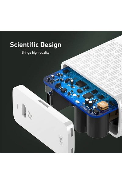 fulina Portable 40W PD ChargerAdapter, With High-Speed USB-C, Quick Charge, Lightweight, for Smartphones