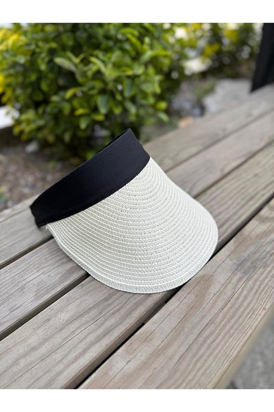 Axesoire 14397 Ecru Straw Visor Hat