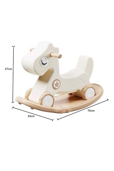 FULLJOY 2-in-1 Rocking Horse for Toddlers with Detachable Balance Board and Footrest