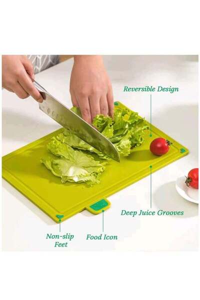COOYA 4 PCS Cutting Boards,with Drainage Holder Stand,Handle Color Marked Non-slip Durable